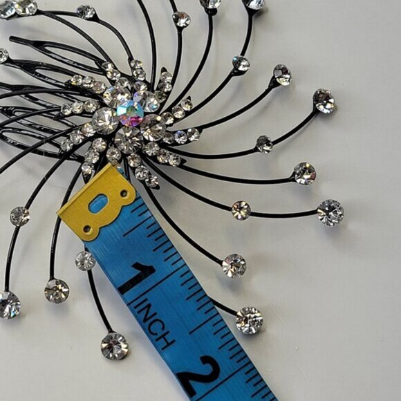 Bridal Hair Pins Black Crystal HairComb Hair Accessories Jewelry - Picture 10 of 11
